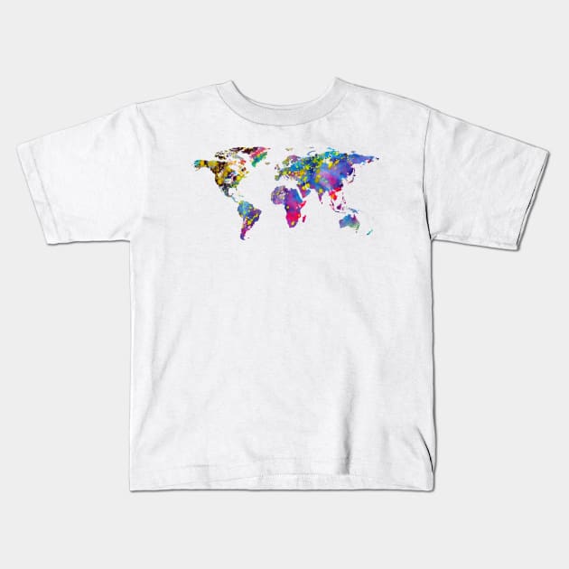 World map Kids T-Shirt by erzebeth